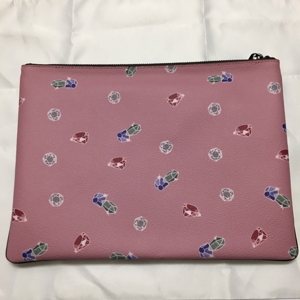 Coach Disney Large Wrislet Clutch Happy Pouch Glitter Pink - Picture 6 of 14